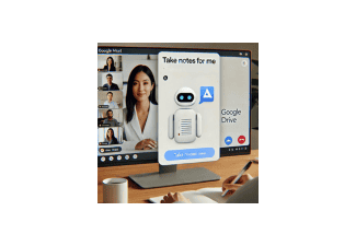 Google Meet with an AI-powered feature highlighted. The feature should be called 'Take Notes